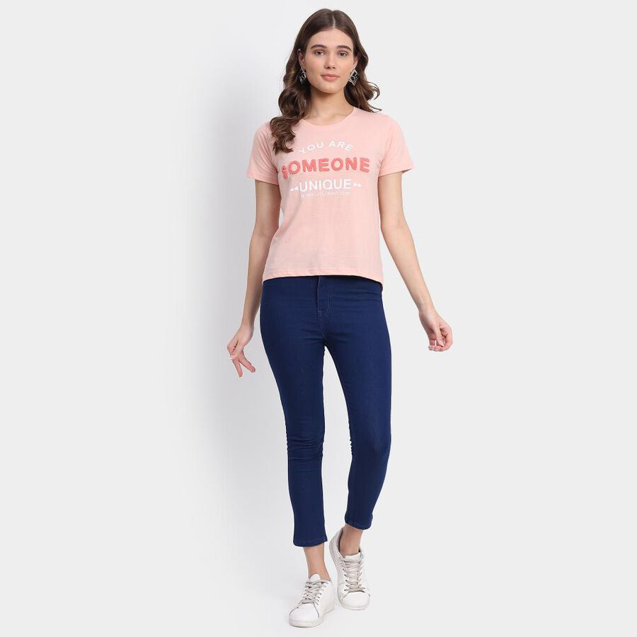 Ladies' Cotton T-Shirt, Peach, large image number null